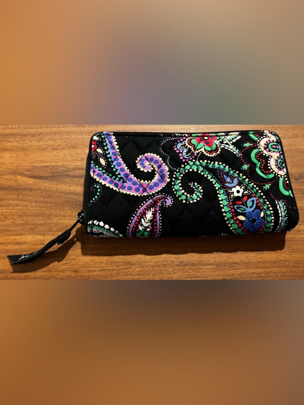 Vera Bradley Georgia Zip Around Wallet Retired Pattern Kiev Paisley EUC!